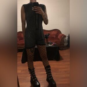 Black Studded Romper